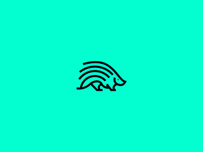 Porcupine Line Art Logo animal logo branding creative logo logo logo design minimal logo minimalist logo porcupine