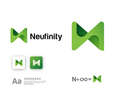 Neufinity Logo With N Letter branding creative logo gradient logo gradients green logo logo n letter logo natural logo