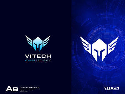 Vitech Cyber Security Logo branding creative logo cyber security cybersecurity design logo logo design logodesigner vector viking logo warrior logo