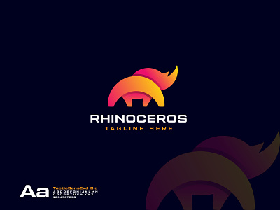 Rhinoceros Abstract Logo abstract logo animal branding colorful creative logo cute art cute logo illustration logo rhino rhino logo rhinoceros rhinos ux vector
