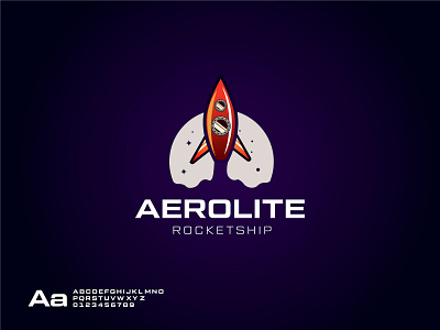 Aerolite Rocketship Logo branding creative logo illustration logo rocket rocket logo rocketship logo vector vintage rocket logo