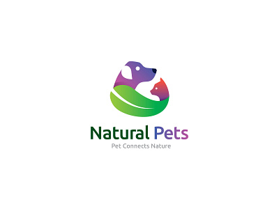 Natural Pets Logo animal branding creative logo leaf dog cat logo leaf logo leaf pet logo logo natural pet logo pet logo