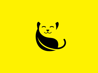 Eco Cat Logo animal branding cat creative logo cat leaf logo creative logo cute logo eco cat logo eco friendly logo eco logo leaf cat logo logo