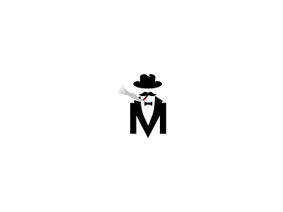 M Smoking Man Wordmark Logo