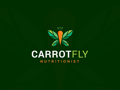 CarrotFly Nutrionist Logo Design Project butterfly eco logo carrot butterfly logo carrot creative logo carrot logo eco logo nutrionist logo nutrition logo