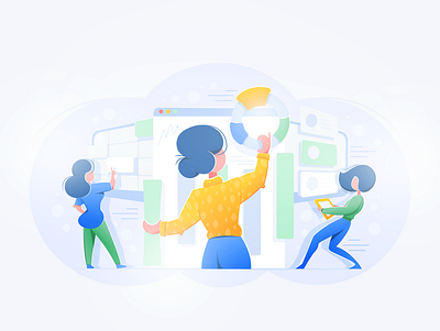 Teamwork art character design design art development flat icon illustration management personage project management schedule tablet teamwork vector