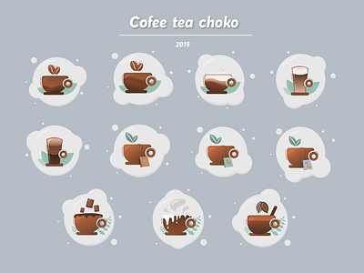 Icons art cap chocolat coffee design flat graphic design icon illustration tea trend ui vector