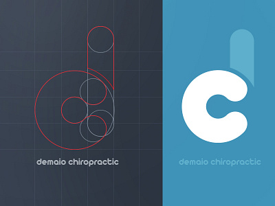 Demaio Chiropractic Logo blue chiropractic circles design doctor flat grid logo medical vector white