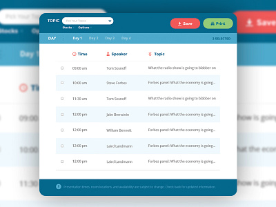 Schedule Application buttons checkbox dropdown filter flat design form icon list results schedule selection