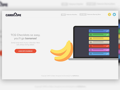 CardApe Login ape bananas checklist facebook login macbook monkey pokemon tcg ui web design