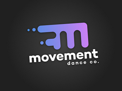 Movement Logo Design blue dance dark design dots logo motion movement purple rounded studio