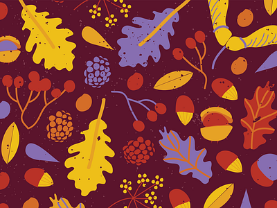 Autumn pattern autumn colour design illustration leaves pattern texture