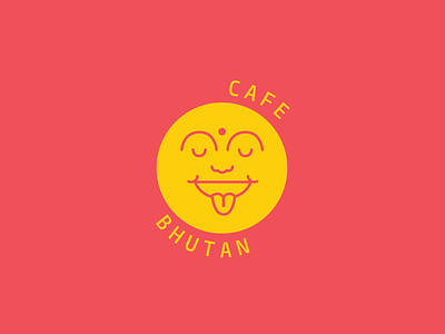 Cafe Bhutan colour design illustration logo typography