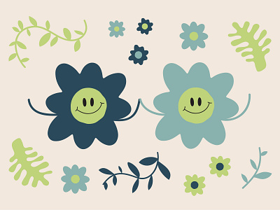 Be kind to plants colour design icon illustration pattern