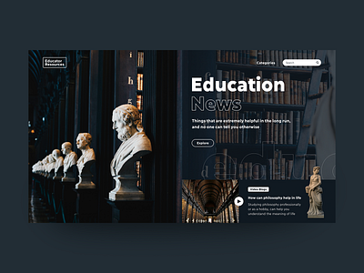 Educator Resources design education website home home screen homepage homepage design inspiration landing landing design landing page ui web