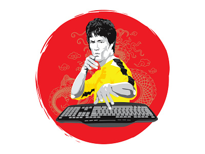 If bruce lee was a designer anjomshoa art design design art dribbble face graphic illustration vector