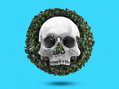 Nature finally wins anjomshoa art design design art dribbble graphic illustration nature photoshop skull stayhome trees