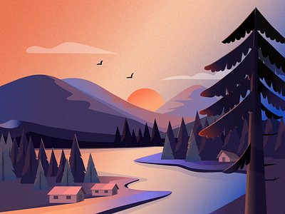 Landscape illustration colors design dribbble illustration landscape nature ui uigiants web