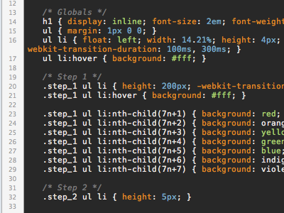 nth-child's play code css