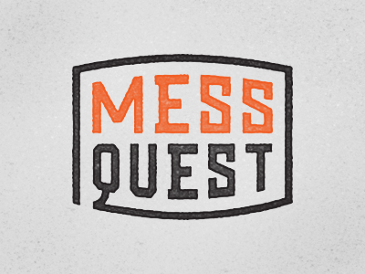 The Quest badge lockup logo mess nameplate quest shield