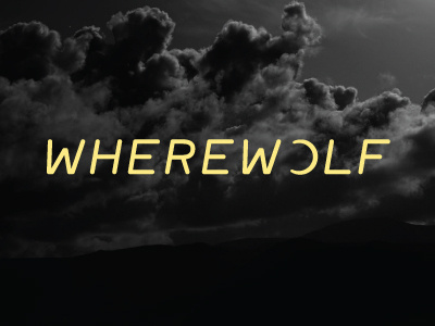 Wherewolf clouds logo moon type werewolf wolf