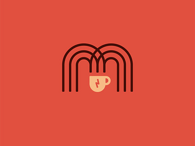 Midtown Coffee Radio Hour branding coffee cup design icon identity illustration line logo m podcast radio south dakota vector