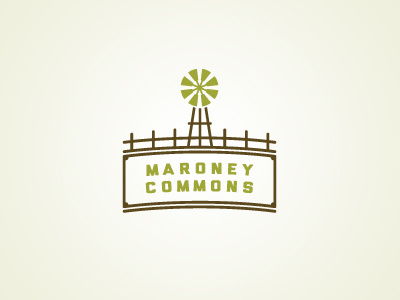 Maroney Commons badge fence learning logo rural windmill