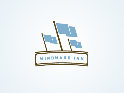Windward Inn badge banners flag hotel inn pole wind windward