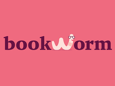 Bookworm WIP book illustration logo worm