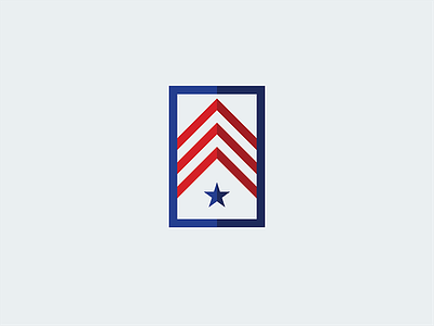 Patriotic america blue chevron icon logo military partiotic red star white