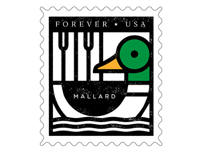 Mallard stamp animal bird design duck illustration mallard south dakota stamp vector