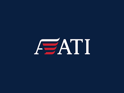 ATI america american branding design flag icon identity illustration insurance logo wing