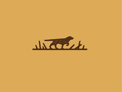 Hunting animal badge branding design dog gun hunting icon identity illustration line logo outdoor south dakota vector