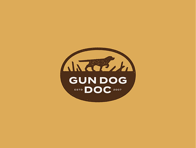 Gun Dog Doc animal badge bird branding design doctor dog gun hunting icon illustration line logo outdoor outdoors south dakota vector vet veterinarian