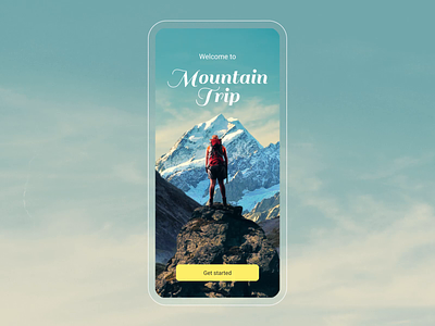 Onboarding for a Mountain Trip app after effect animation app design mobile mobile app mobile app design onboarding parallax ui