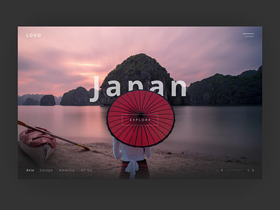 The concept on the "Cities of Asia" animation concept design traveling ui ux web website