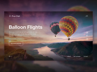 Magic flight. Hot air ballooning animation baloon concept concept design paralax sky ui ux web web designer website