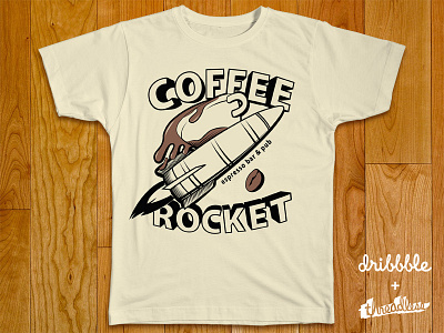 Coffee Rocket bar bean bortwein coffee espresso logo pub rocket t shirt threadless