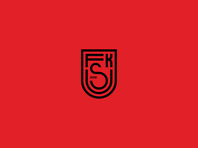 Logo design | FKS Ukmergė badge crest design football lithuania logo logo design monogram monogram logo red soccer