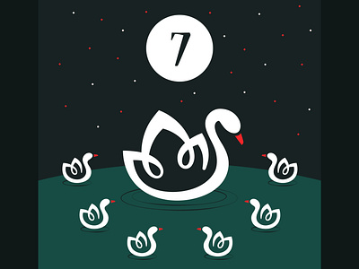 Seven Swans A-Swimming 12 days of chirstmas art birds branding christmas design graphic design illustration ladies who design night seven swans swimming swans vector womandesigner