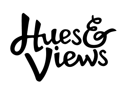 Hues & Views Logo art black illustrator lettering signature typography vector