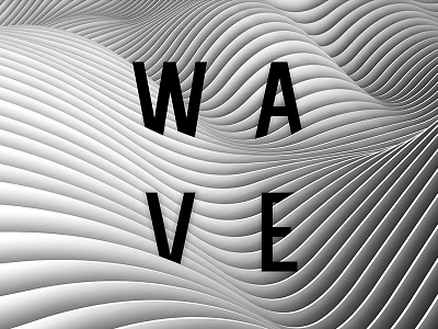 Wave c4d grey minimal poster print typography