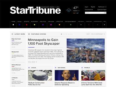 Star Tribune Reimagined colors flat interface typography ui ux web website