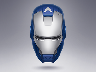 IRON MAN (Captain America) blue captain america futurism head helmet icon iron man metal technology