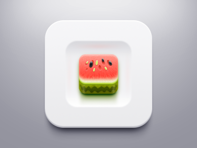 Watermelon within the plate app fruit green icon plate red seed summer watermelon white