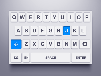 iOS keyboard (PSD) blue ios keyboard psd ui white
