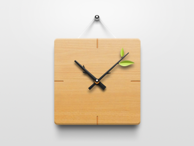 Clock of wood and branches
