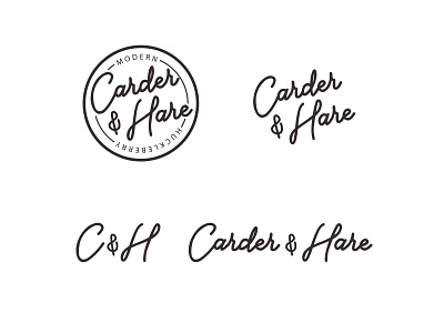 Carder & Hare badge branding design illustration label lattering logo typography vector