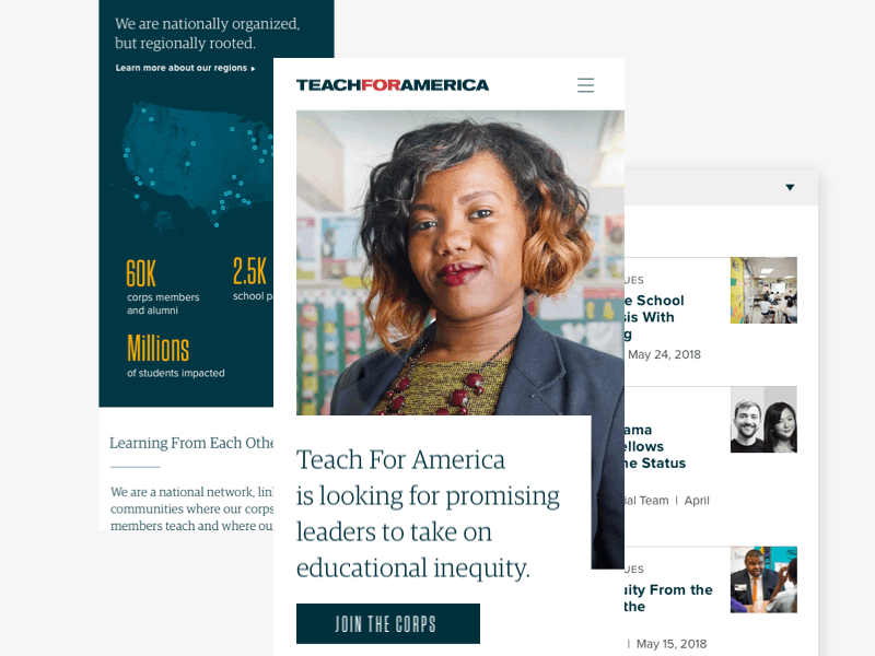 Teach For America homepage