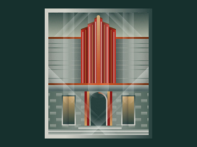Actors Community Theater ames architecture building community theater facade gradient illustration illustration art iowa lighting linear show texture theater